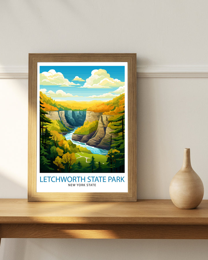 Letchworth State Park New York State Travel Poster Nature