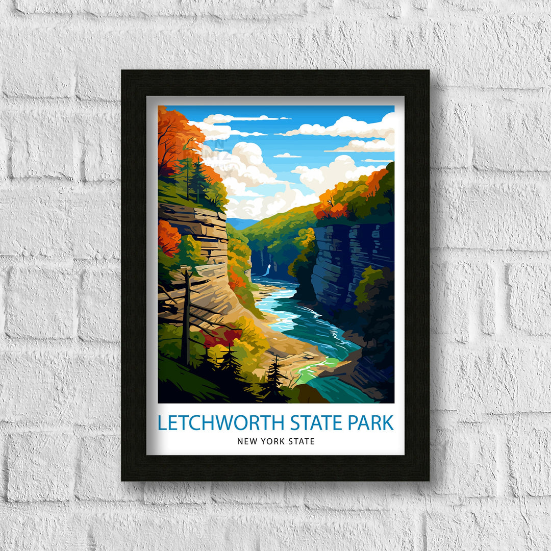 Letchworth State Park New York State Travel Poster Nature