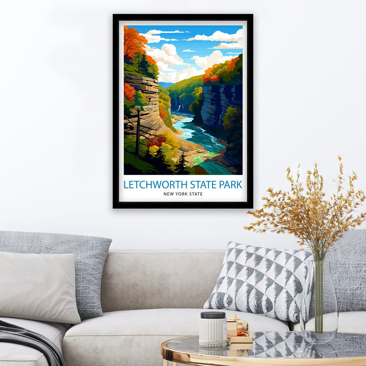 Letchworth State Park New York State Travel Poster Nature