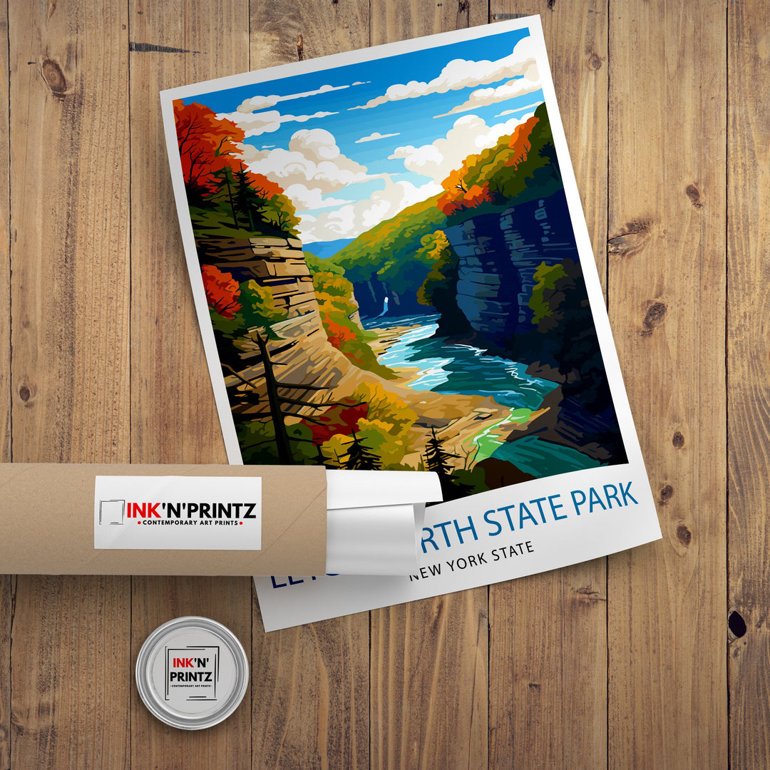 Letchworth State Park New York State Travel Poster Nature