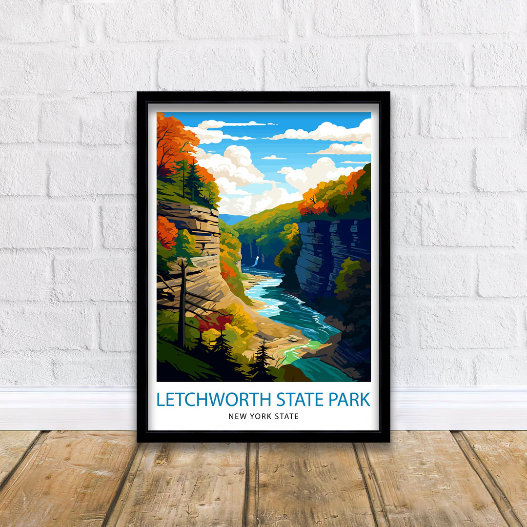 Letchworth State Park New York State Travel Poster Nature