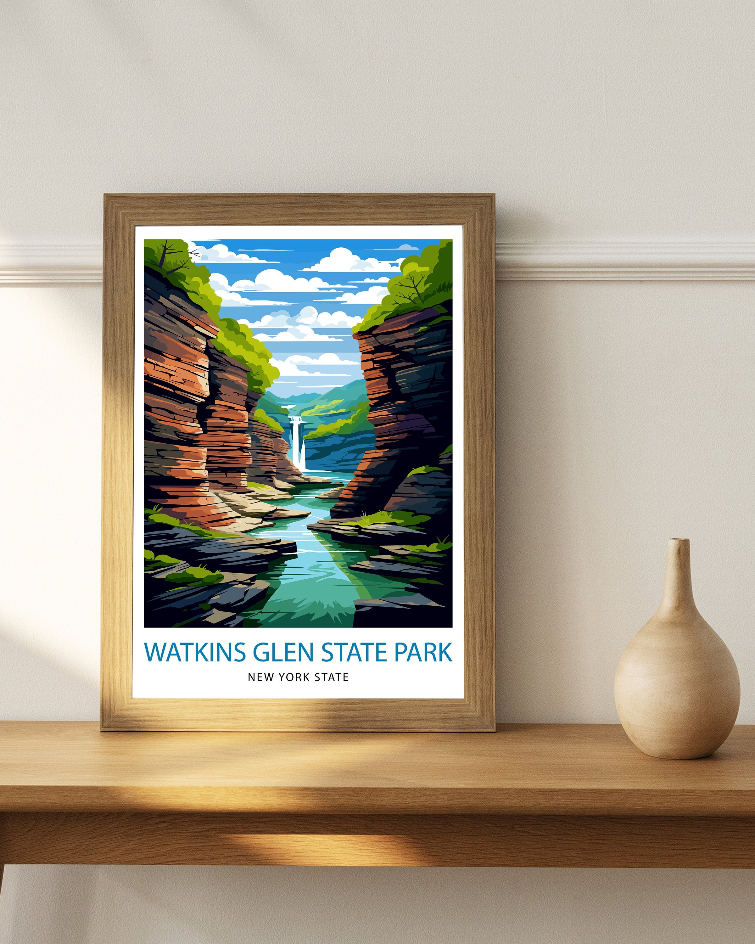 Watkins Glen State Park New York State Travel Poster