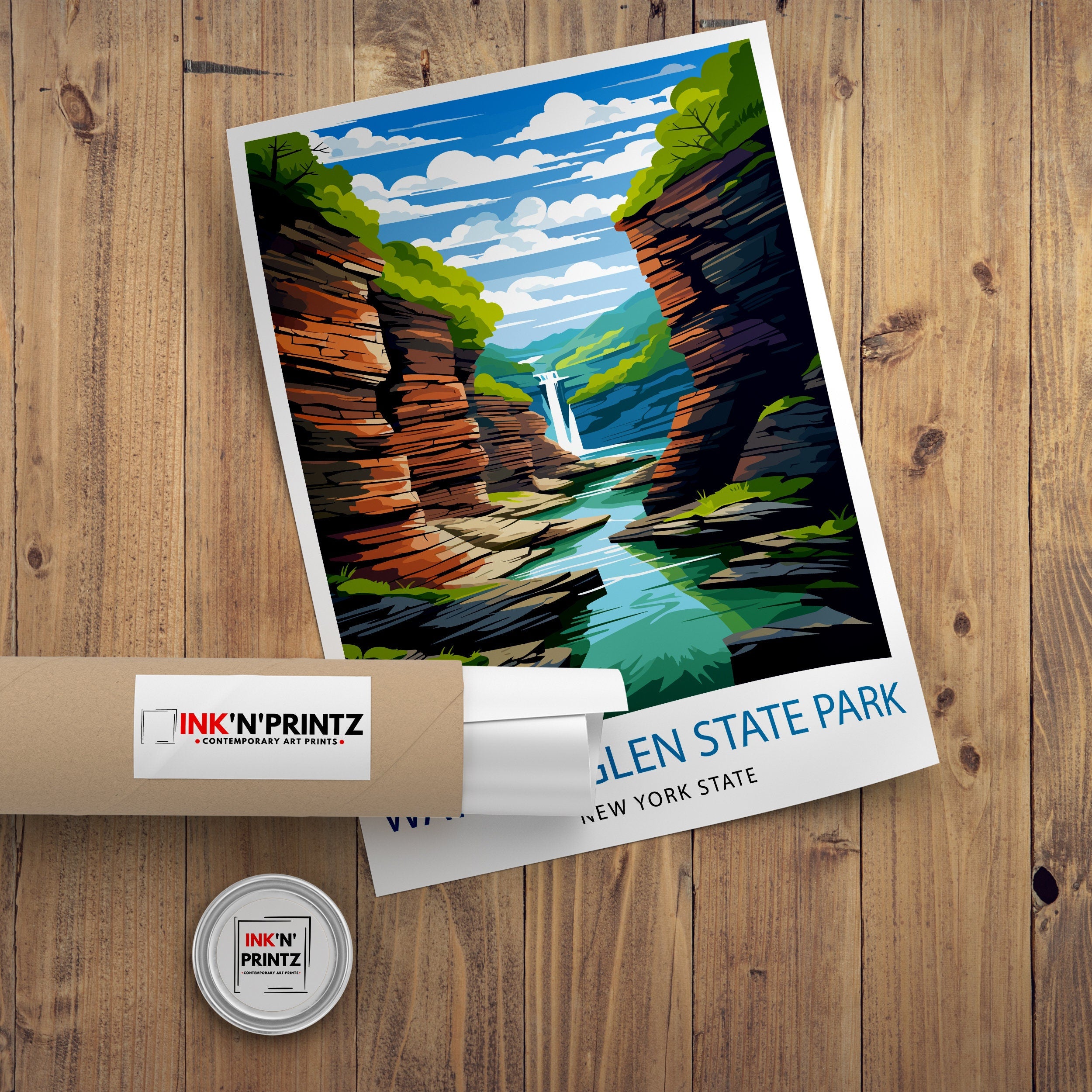 Watkins Glen State Park New York State Travel Poster