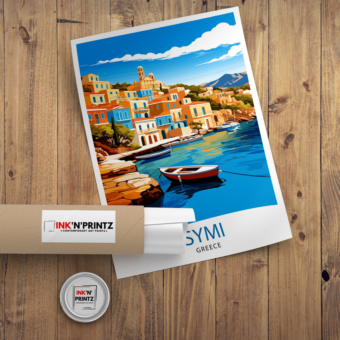 Symi Greece Travel Poster Symi Island