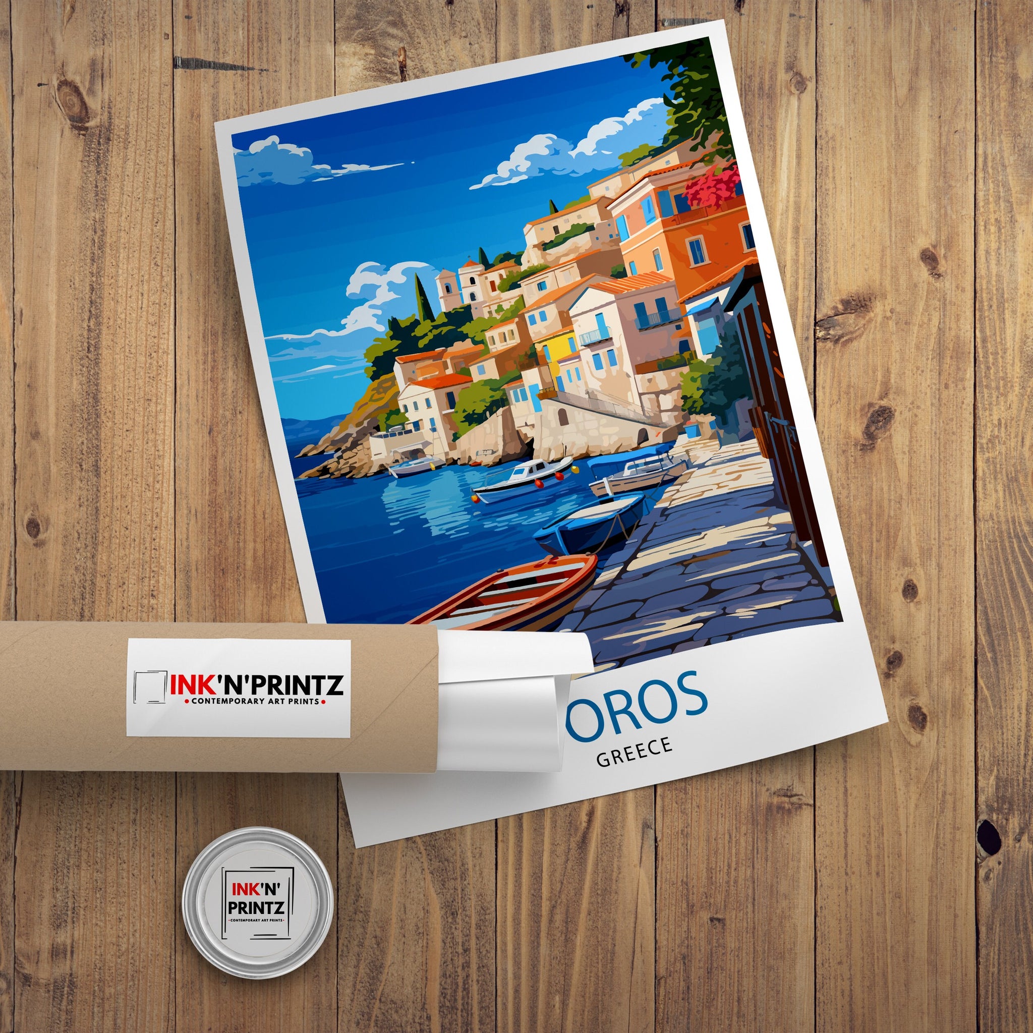 Poros Greece Travel Print Greek Island Wall Decor Poros Island Poster Greece Travel Prints Poros Art Print Poros Illustration Poros Wall