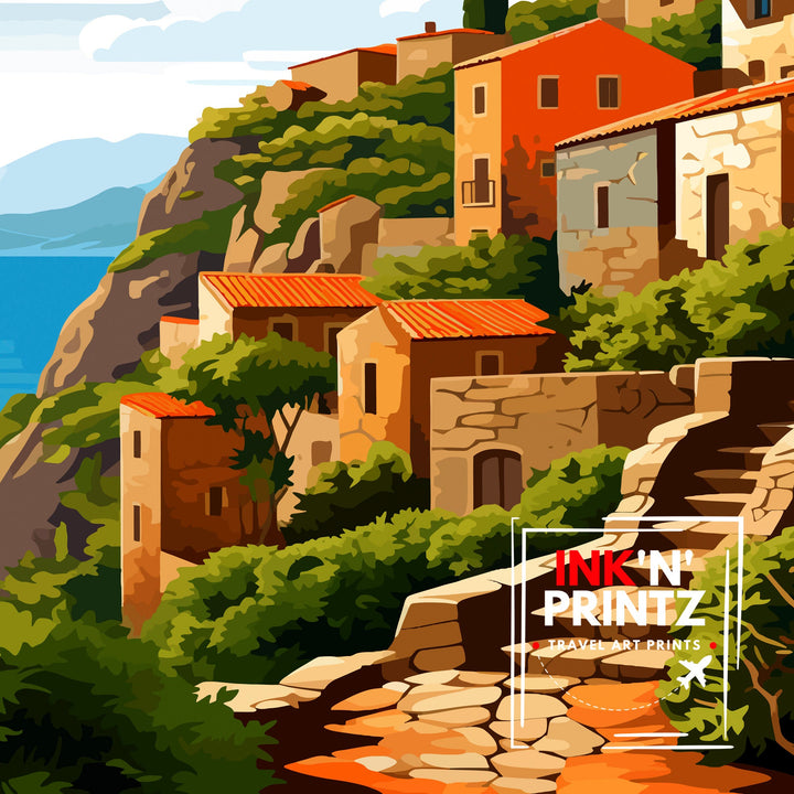 Monemvasia Greece Travel Poster Monemvasia