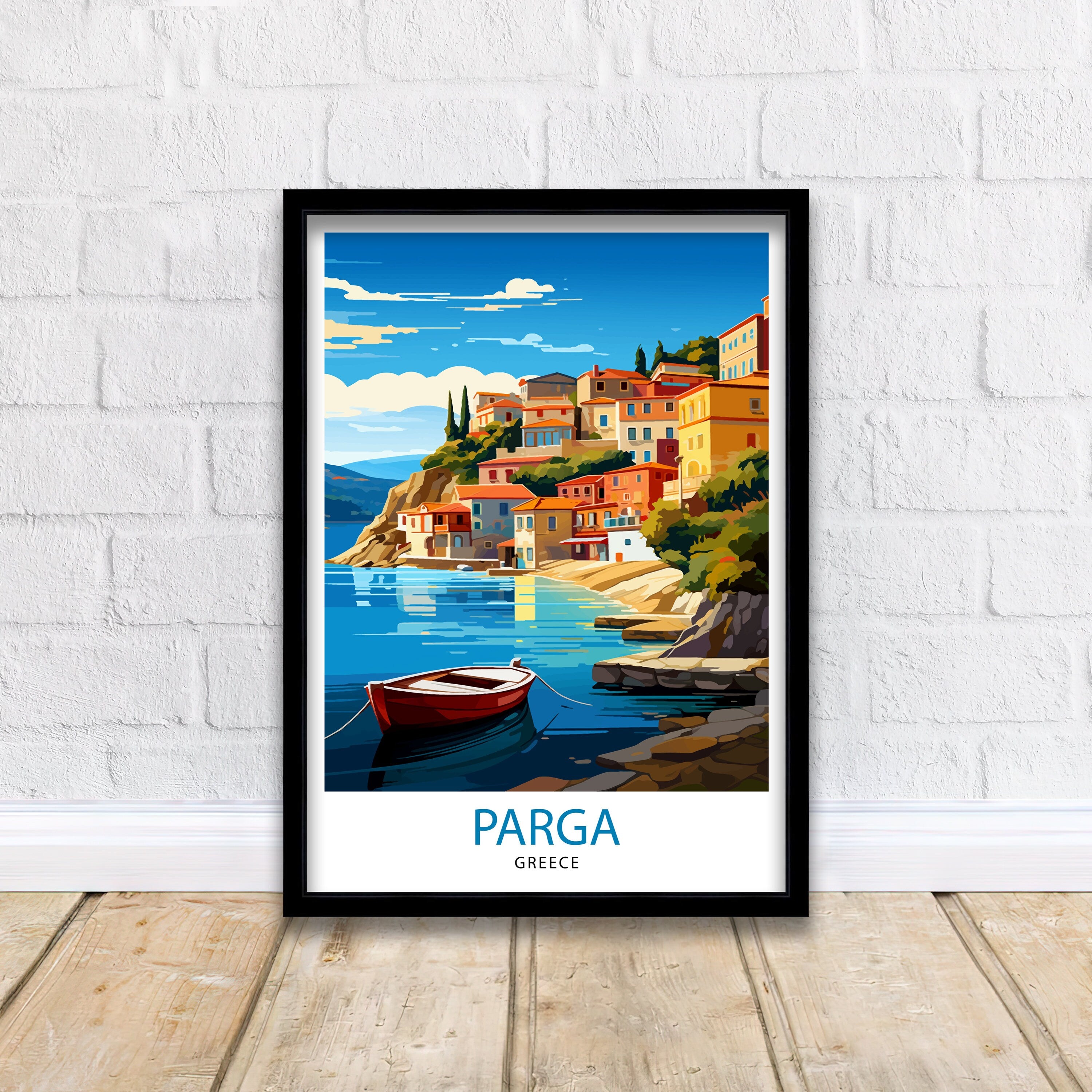 Parga Greece Travel Print Parga Wall Decor Parga Poster Greece Travel Prints Parga Art Print Parga Illustration Parga Wall Art Greece Print