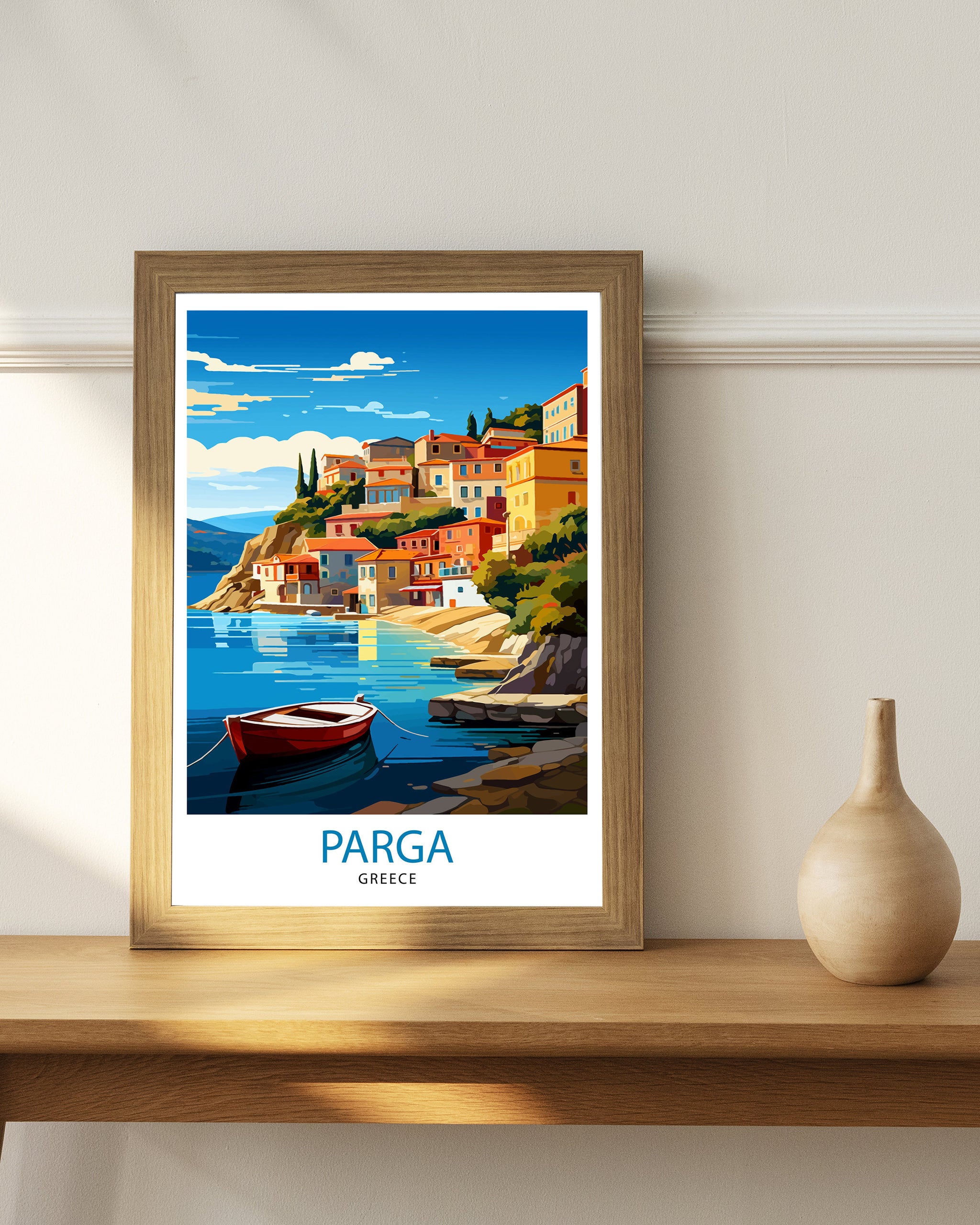 Parga Greece Travel Print Parga Wall Decor Parga Poster Greece Travel Prints Parga Art Print Parga Illustration Parga Wall Art Greece Print