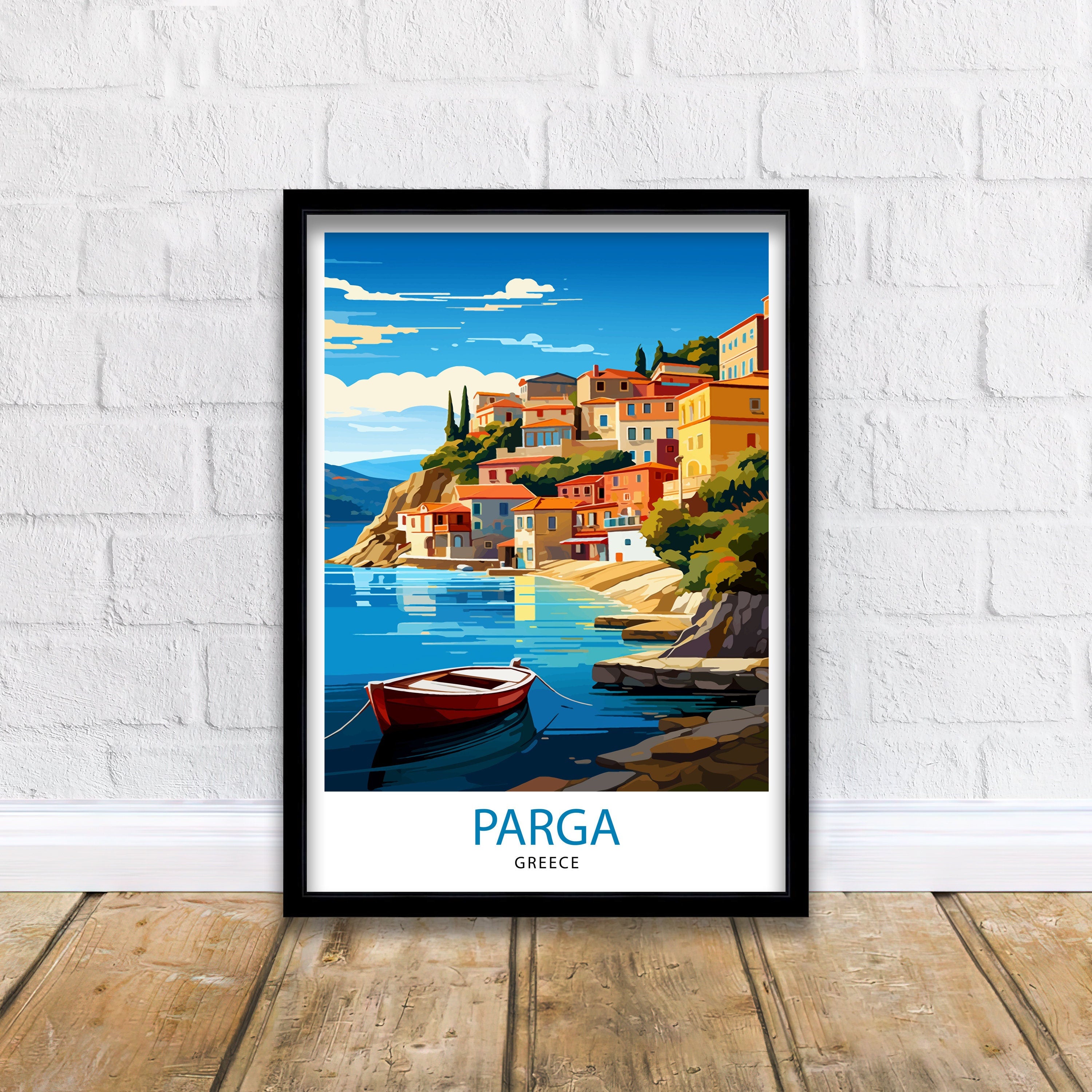 Parga Greece Travel Print Parga Wall Decor Parga Poster Greece Travel Prints Parga Art Print Parga Illustration Parga Wall Art Greece Print
