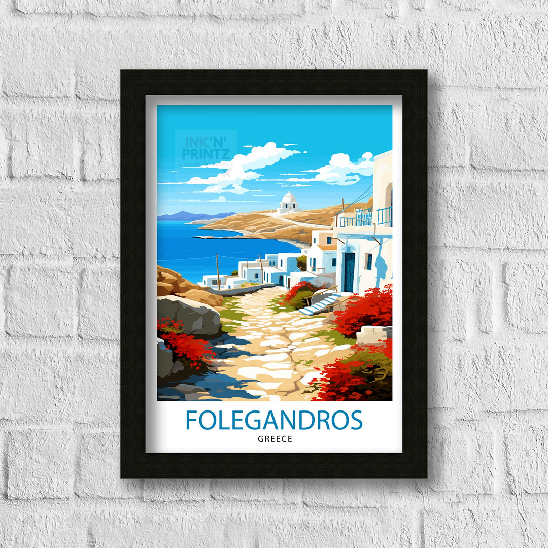 Folegandros Greece Travel Poster Folegandros Island