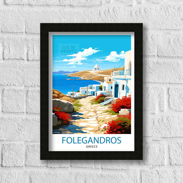 Folegandros Greece Travel Poster Folegandros Island