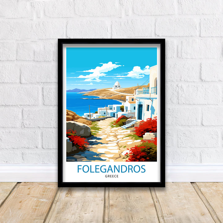 Folegandros Greece Travel Poster Folegandros Island