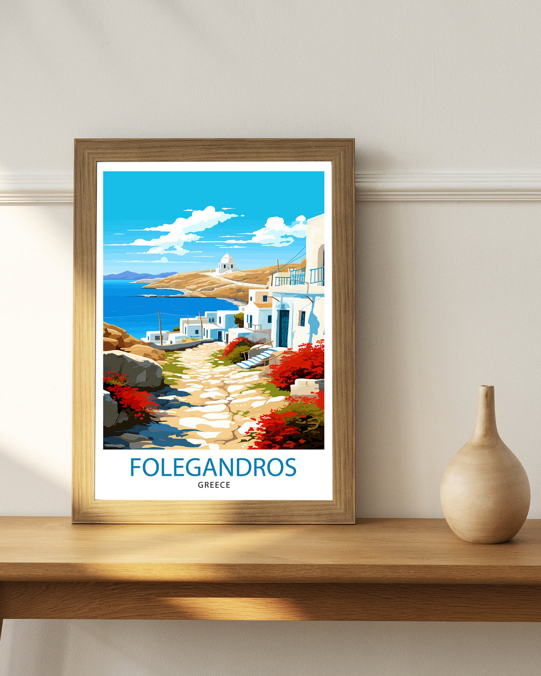 Folegandros Greece Travel Poster Folegandros Island