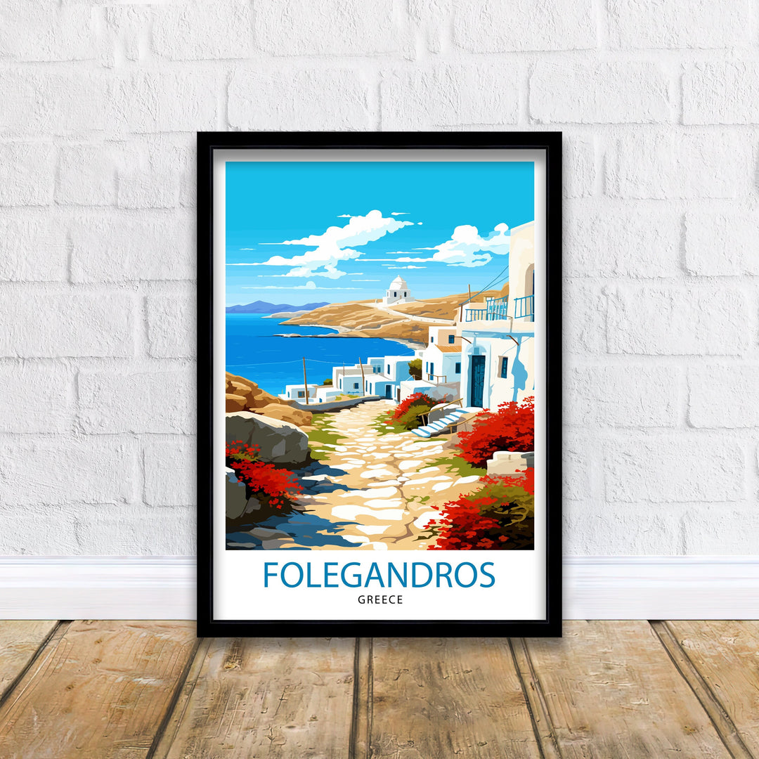 Folegandros Greece Travel Poster Folegandros Island