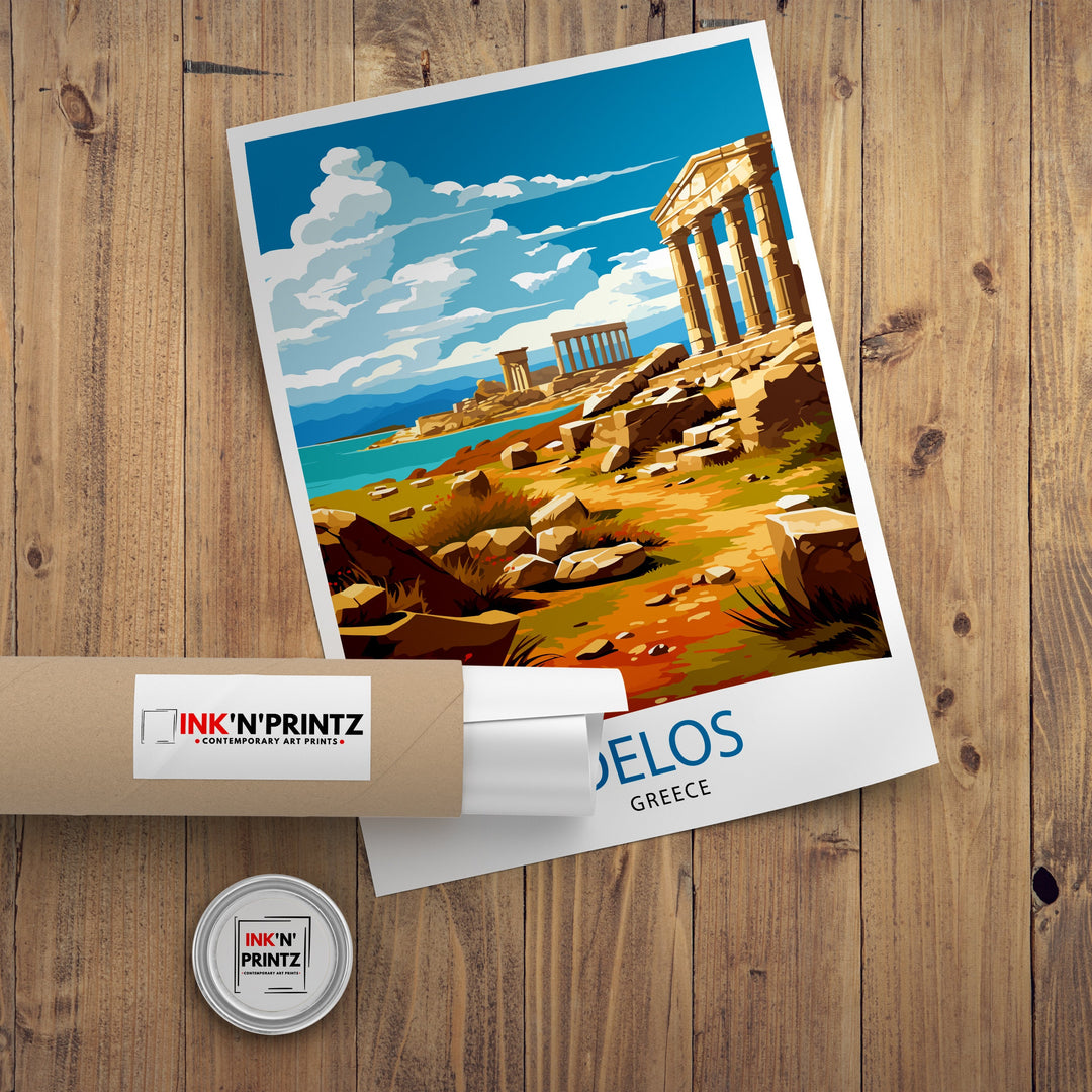 Delos Greece Travel Poster Delos Island