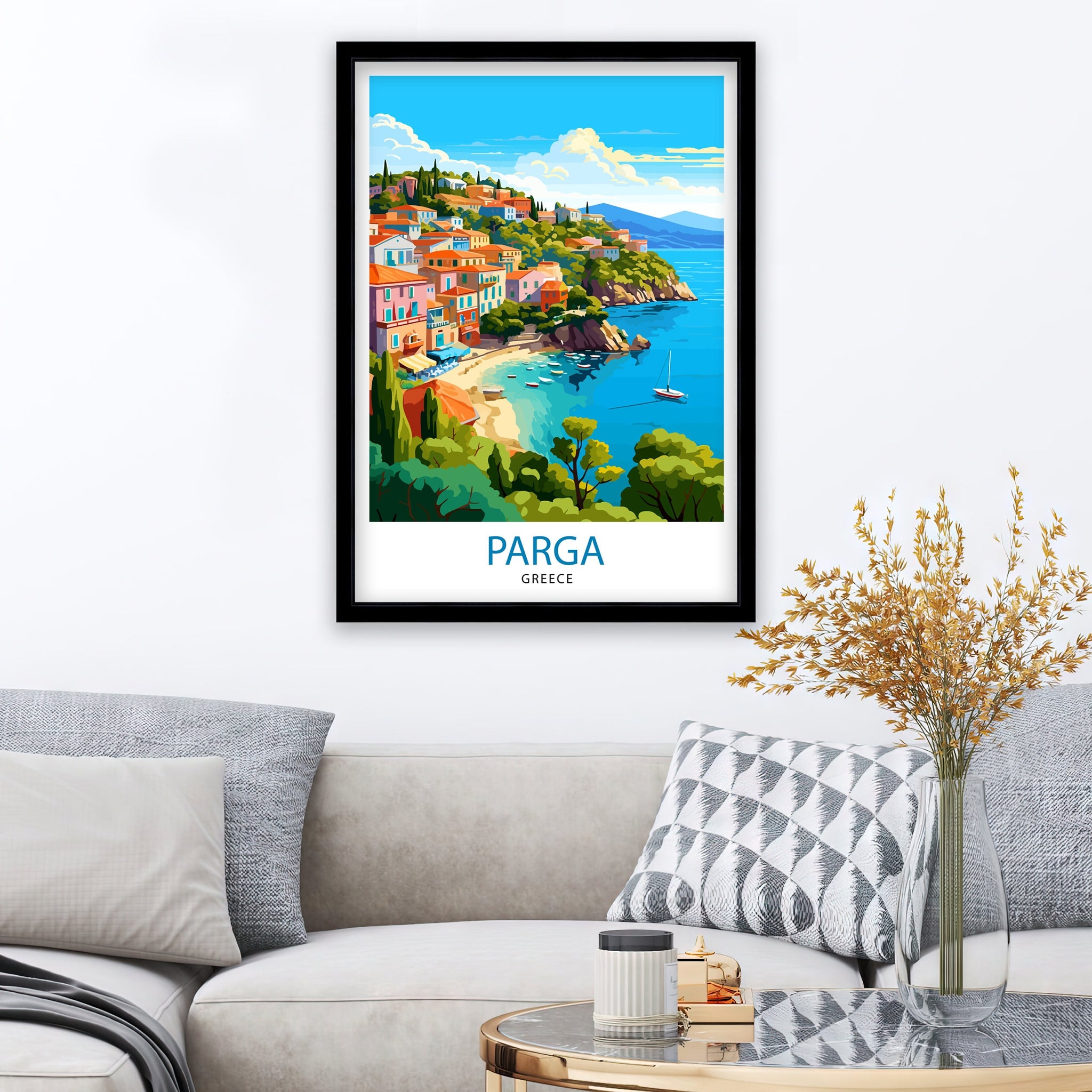 Parga Greece Travel Print Parga Wall Decor Parga Poster Greece Travel Prints Parga Art Print Parga Illustration Parga Wall Art