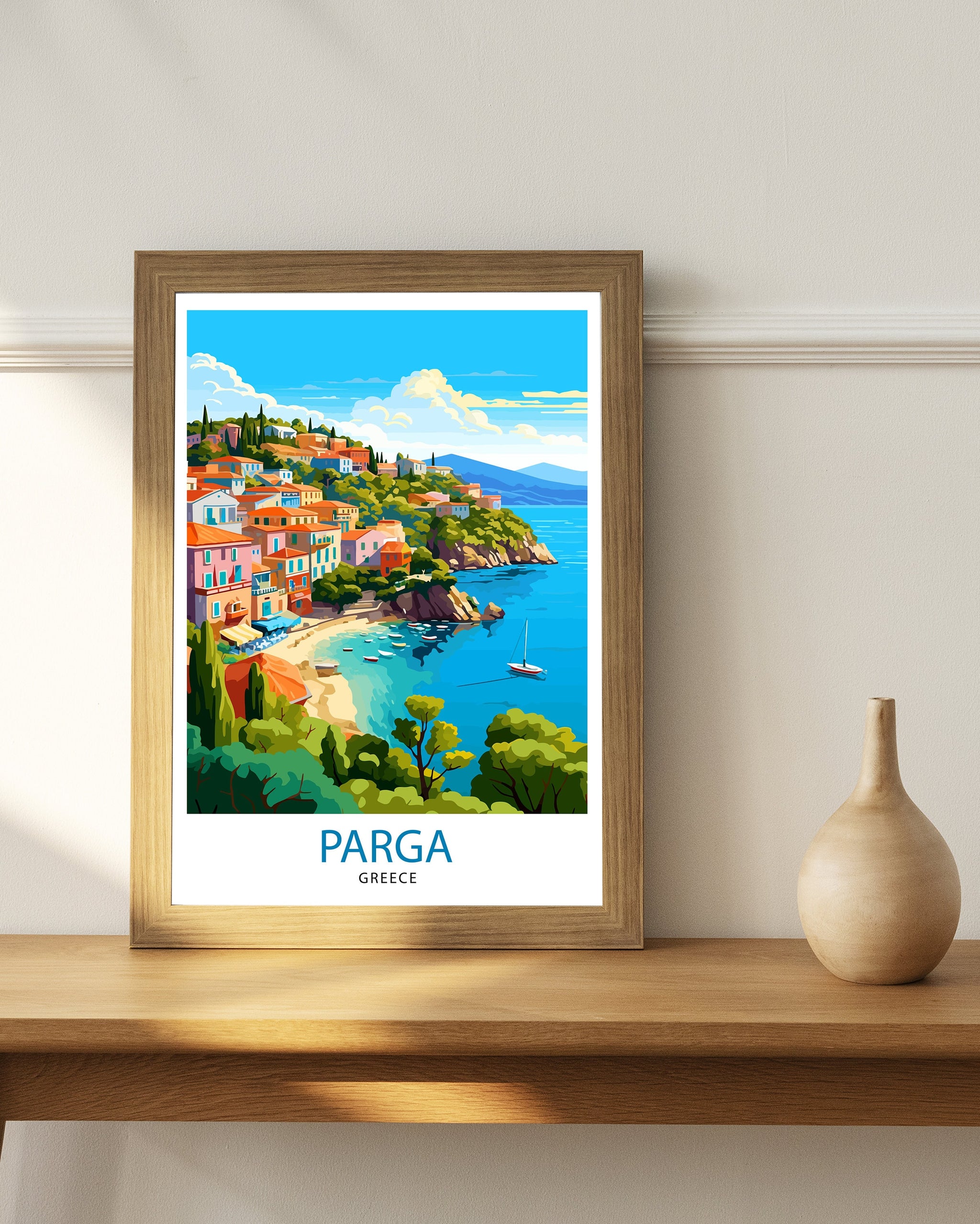 Parga Greece Travel Print Parga Wall Decor Parga Poster Greece Travel Prints Parga Art Print Parga Illustration Parga Wall Art