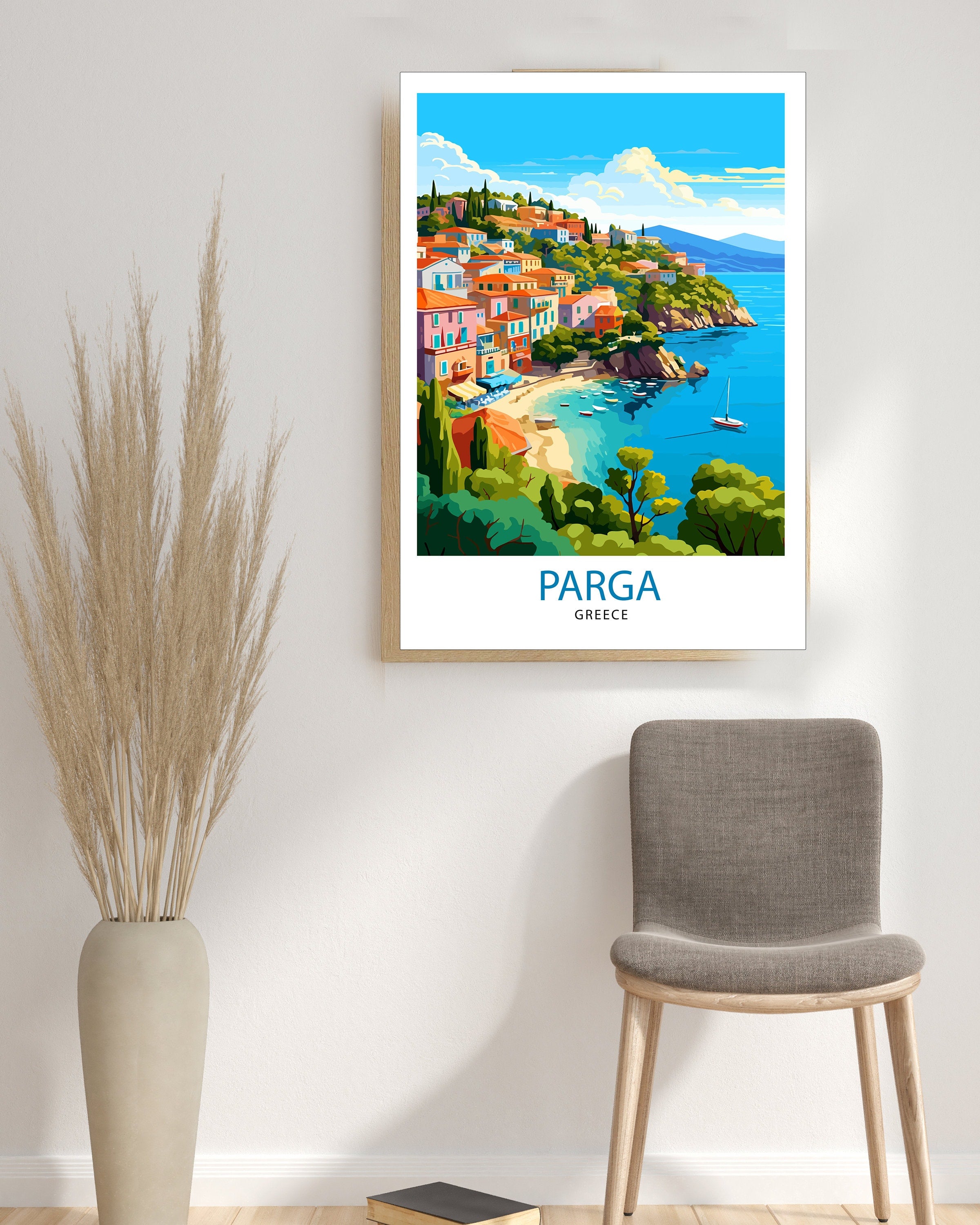 Parga Greece Travel Print Parga Wall Decor Parga Poster Greece Travel Prints Parga Art Print Parga Illustration Parga Wall Art