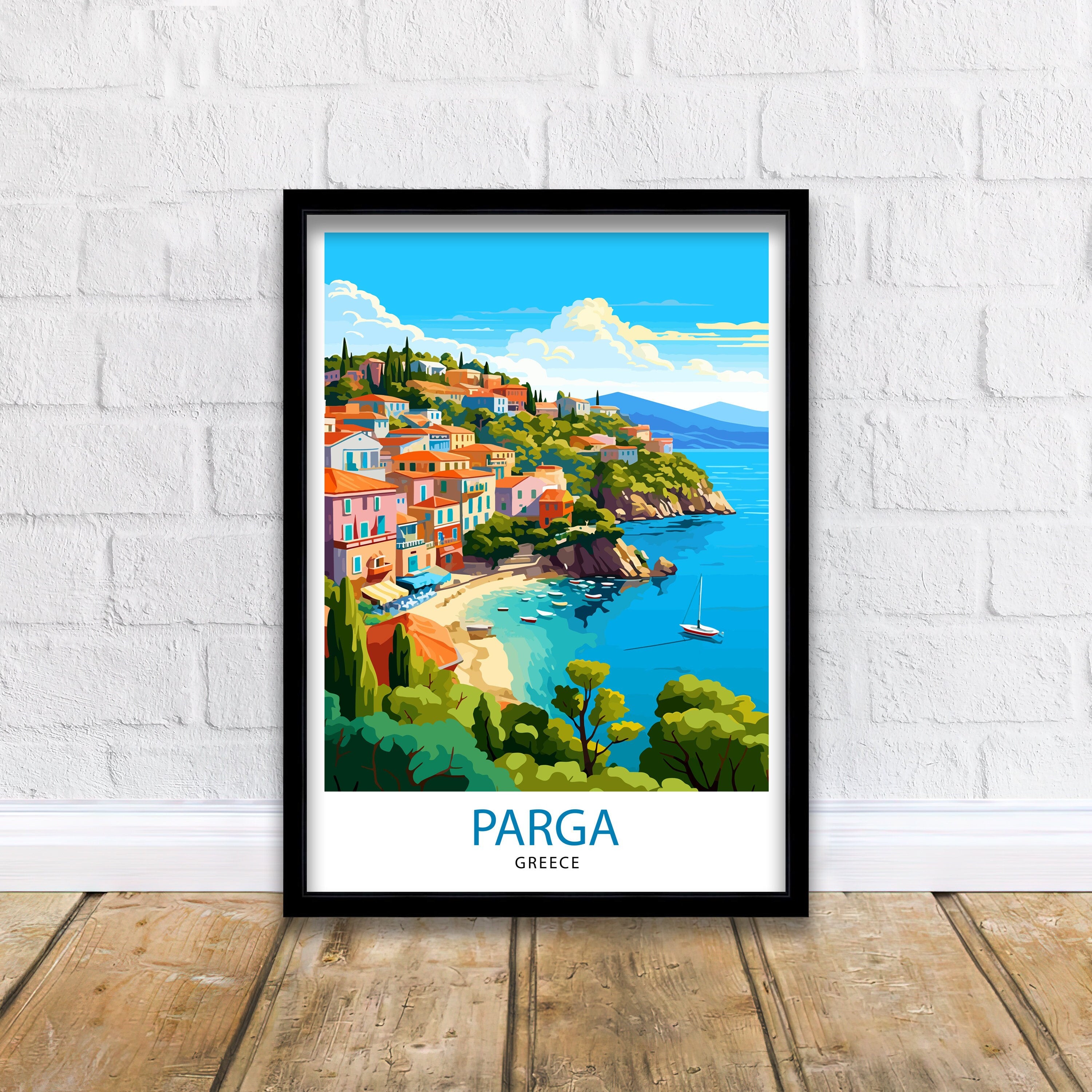 Parga Greece Travel Print Parga Wall Decor Parga Poster Greece Travel Prints Parga Art Print Parga Illustration Parga Wall Art