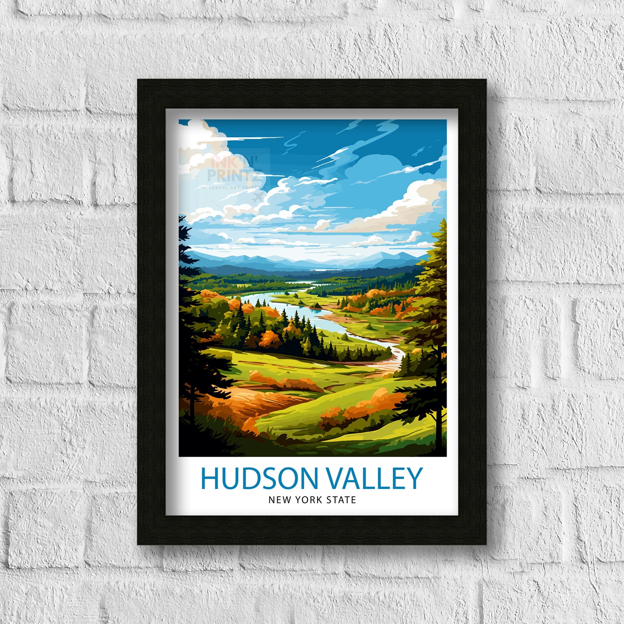 Hudson Valley New York State Travel Print| New York Wall Decor Hudson Valley Poster Upstate New York Travel Prints New York Art Print
