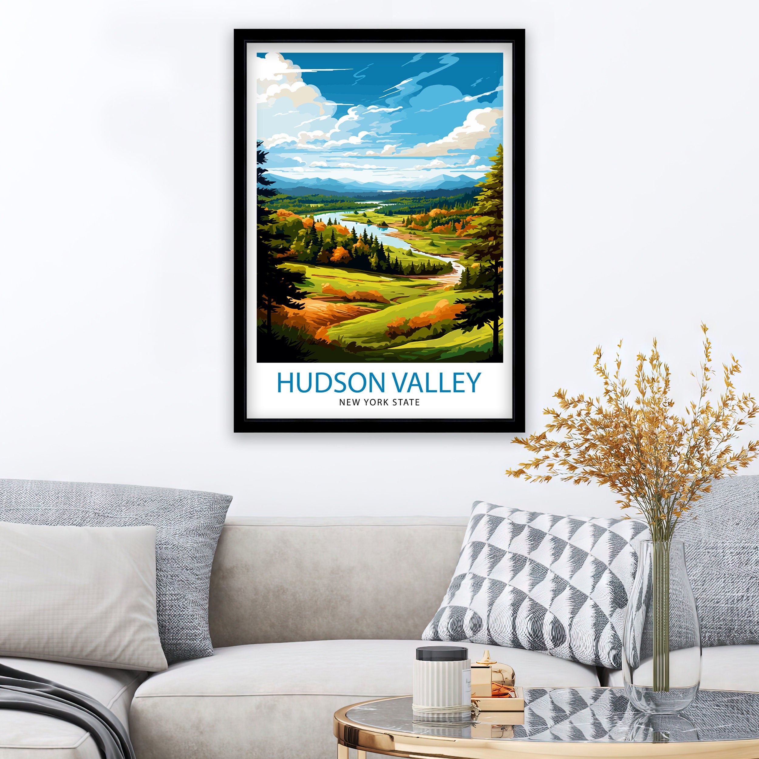 Hudson Valley New York State Travel Print| New York Wall Decor Hudson Valley Poster Upstate New York Travel Prints New York Art Print