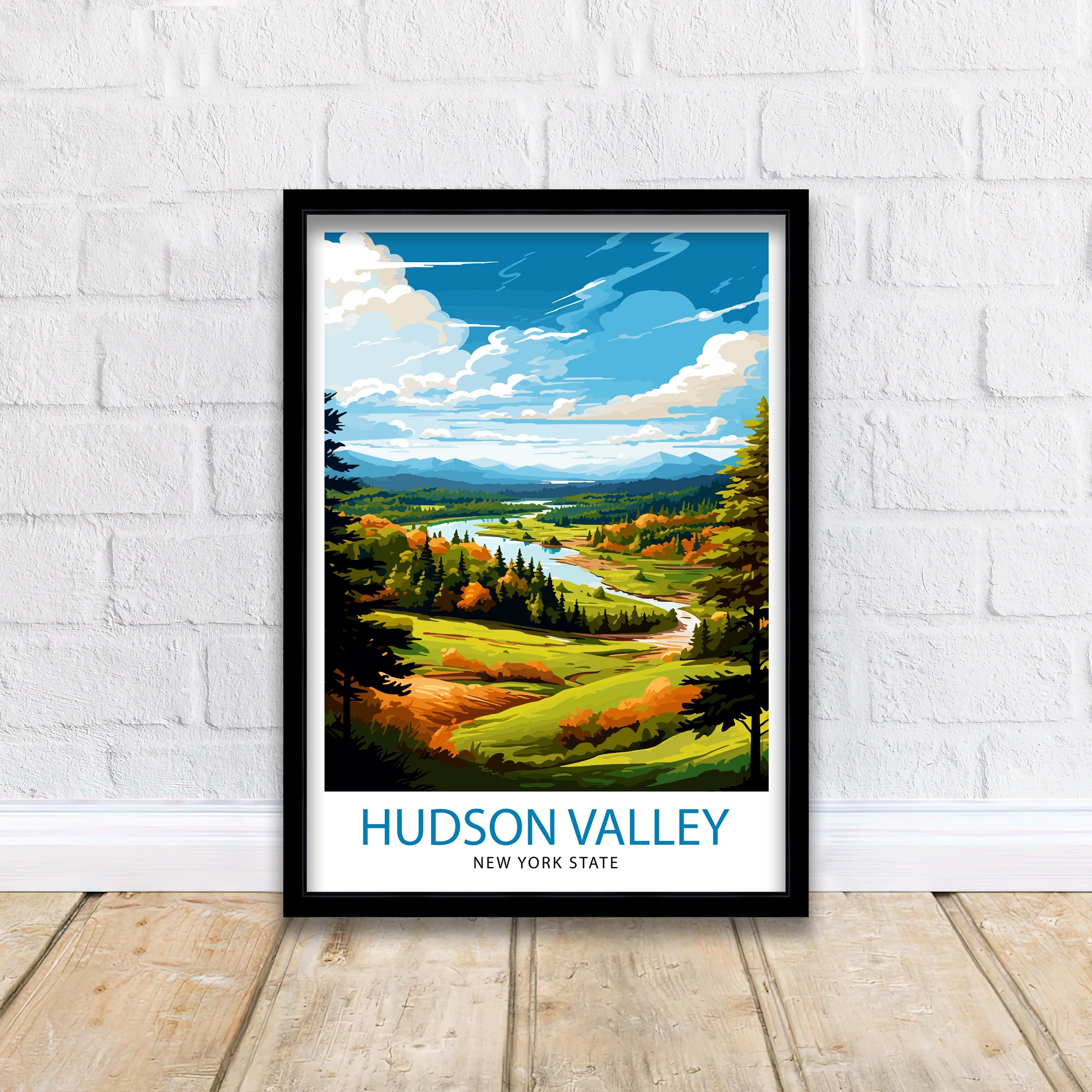 Hudson Valley New York State Travel Print| New York Wall Decor Hudson Valley Poster Upstate New York Travel Prints New York Art Print