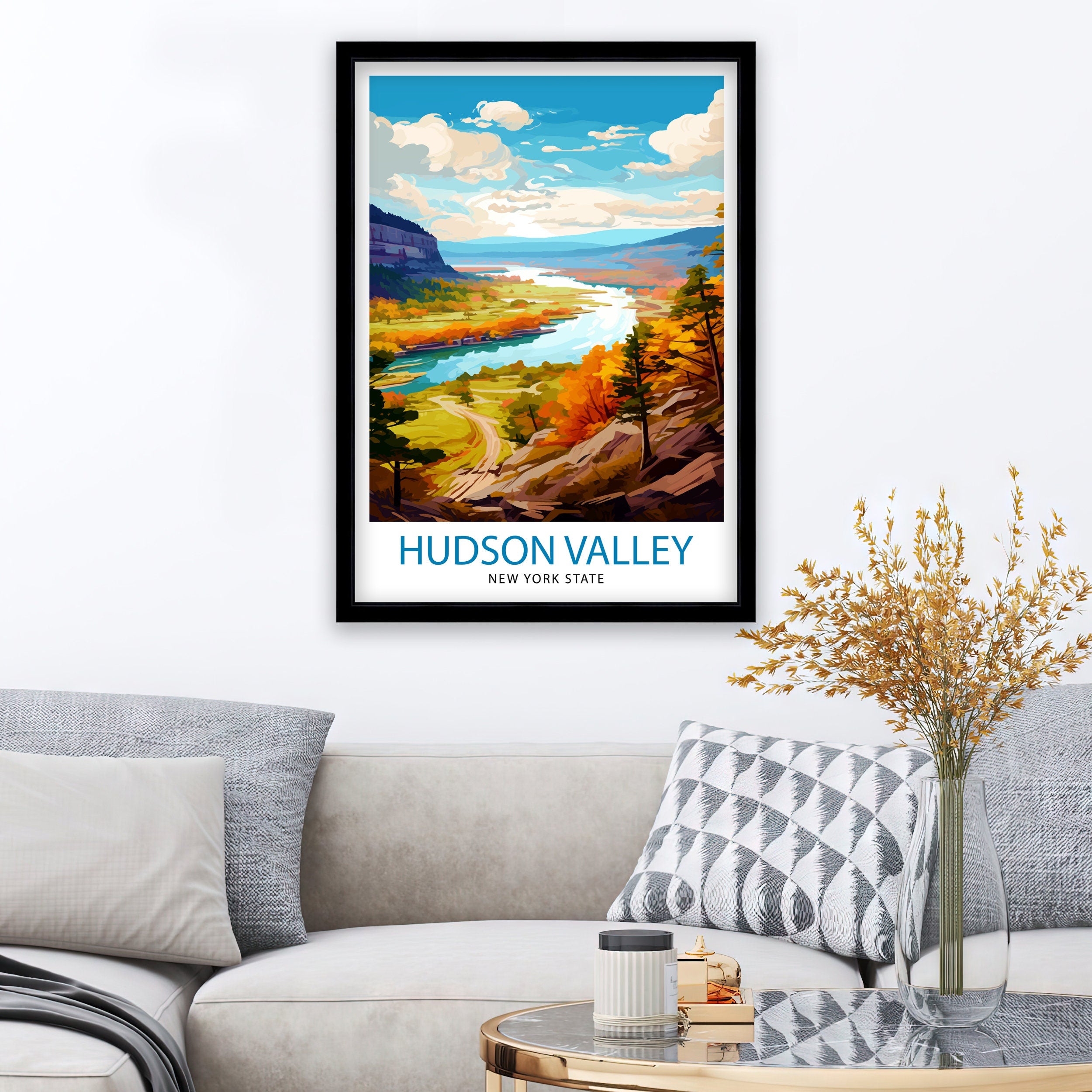 Hudson Valley New York State Travel Print| New York Wall Decor Hudson Valley Poster Upstate New York Travel Prints New York Art Print