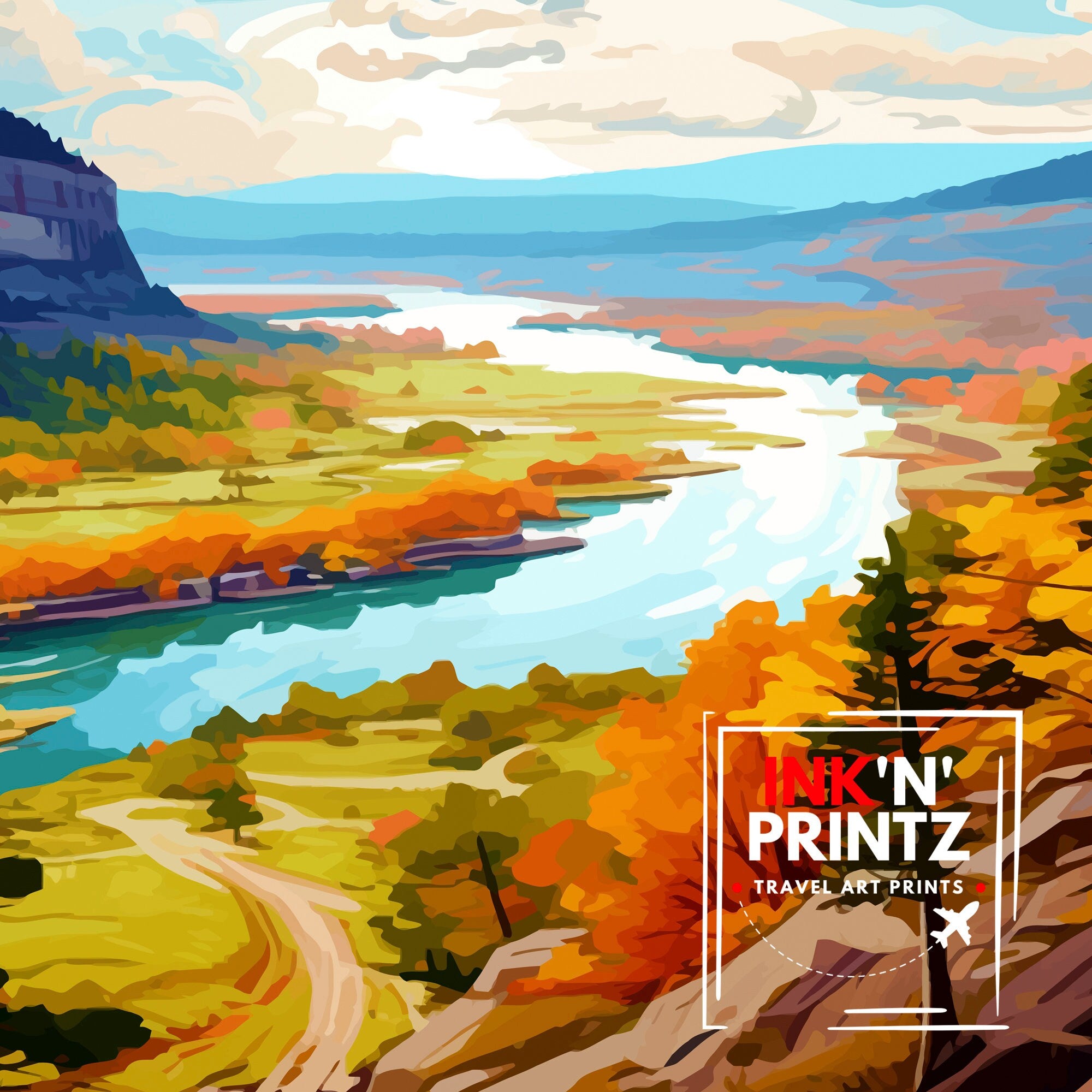 Hudson Valley New York State Travel Print| New York Wall Decor Hudson Valley Poster Upstate New York Travel Prints New York Art Print