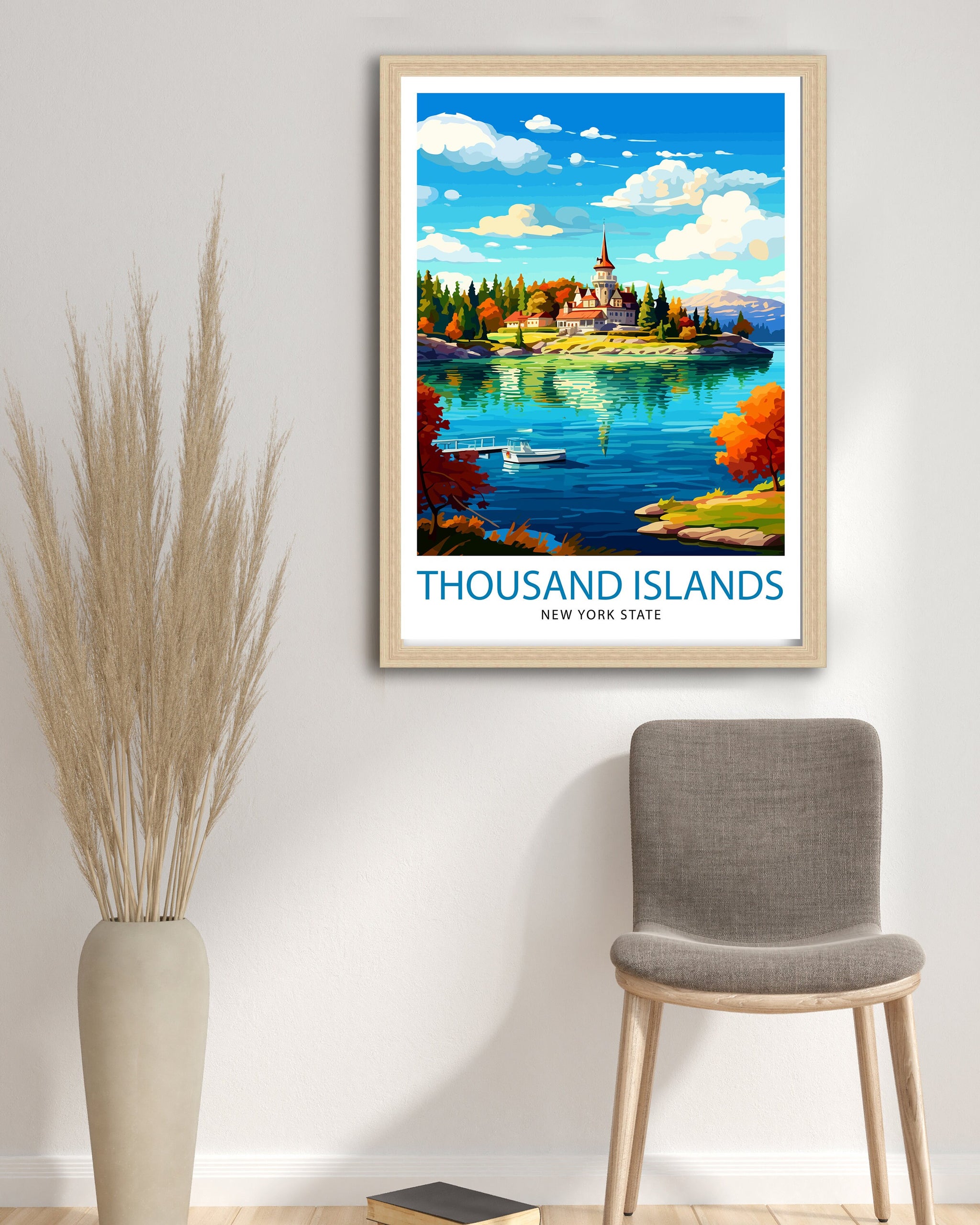 Thousand Islands New York State Travel Print| NY Wall Decor Thousand Islands Poster New York Travel Prints Thousand Islands