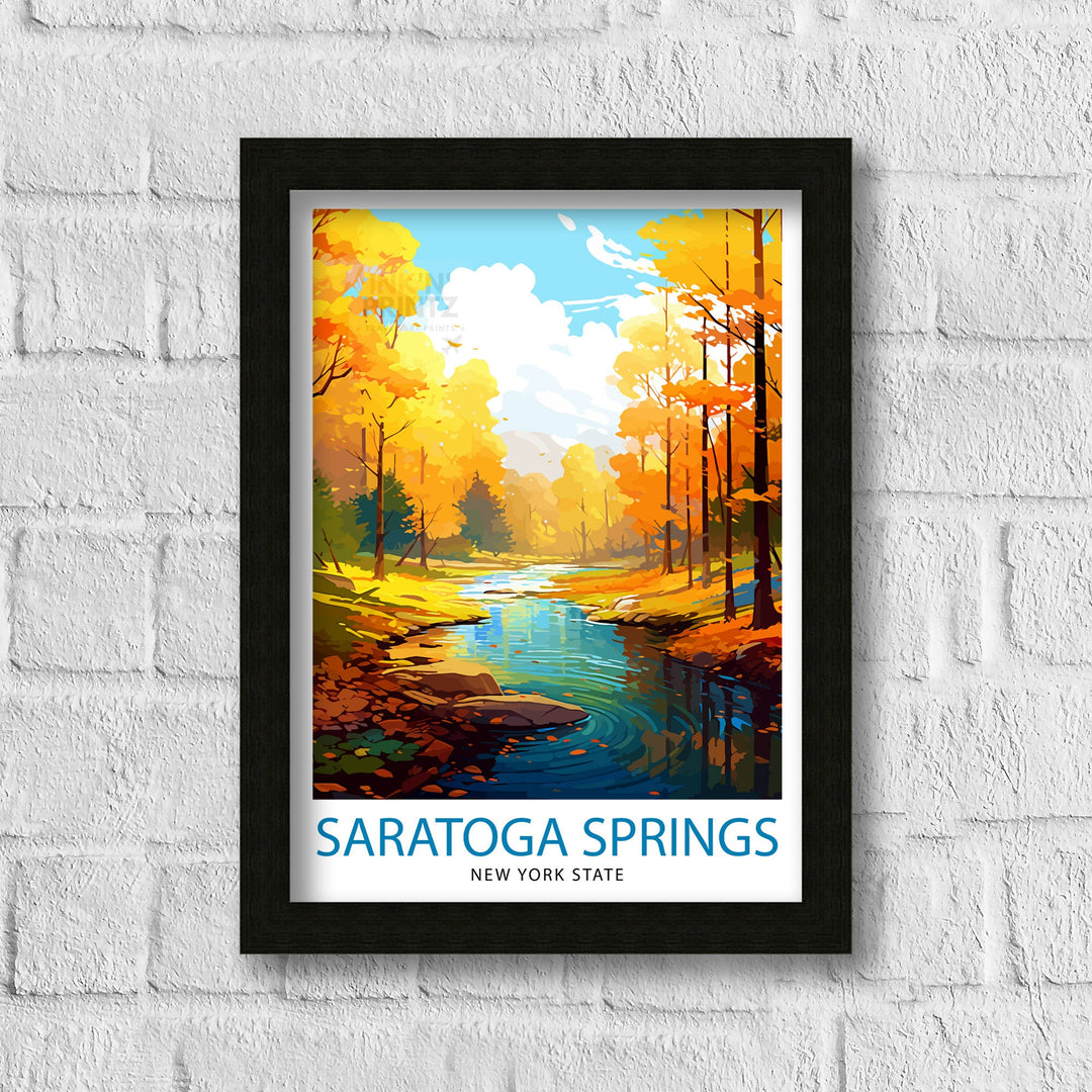 Saratoga Springs New York State Travel Poster