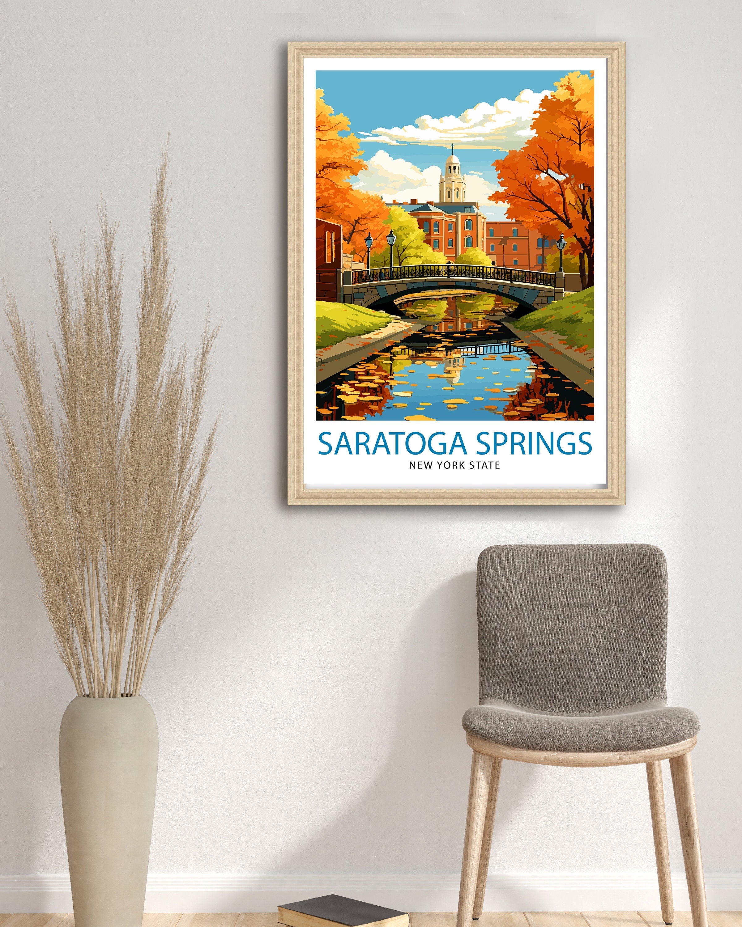 Saratoga Springs New York State Travel Print| New York Wall Decor Saratoga Springs Poster Upstate New York Travel Prints Saratoga Springs