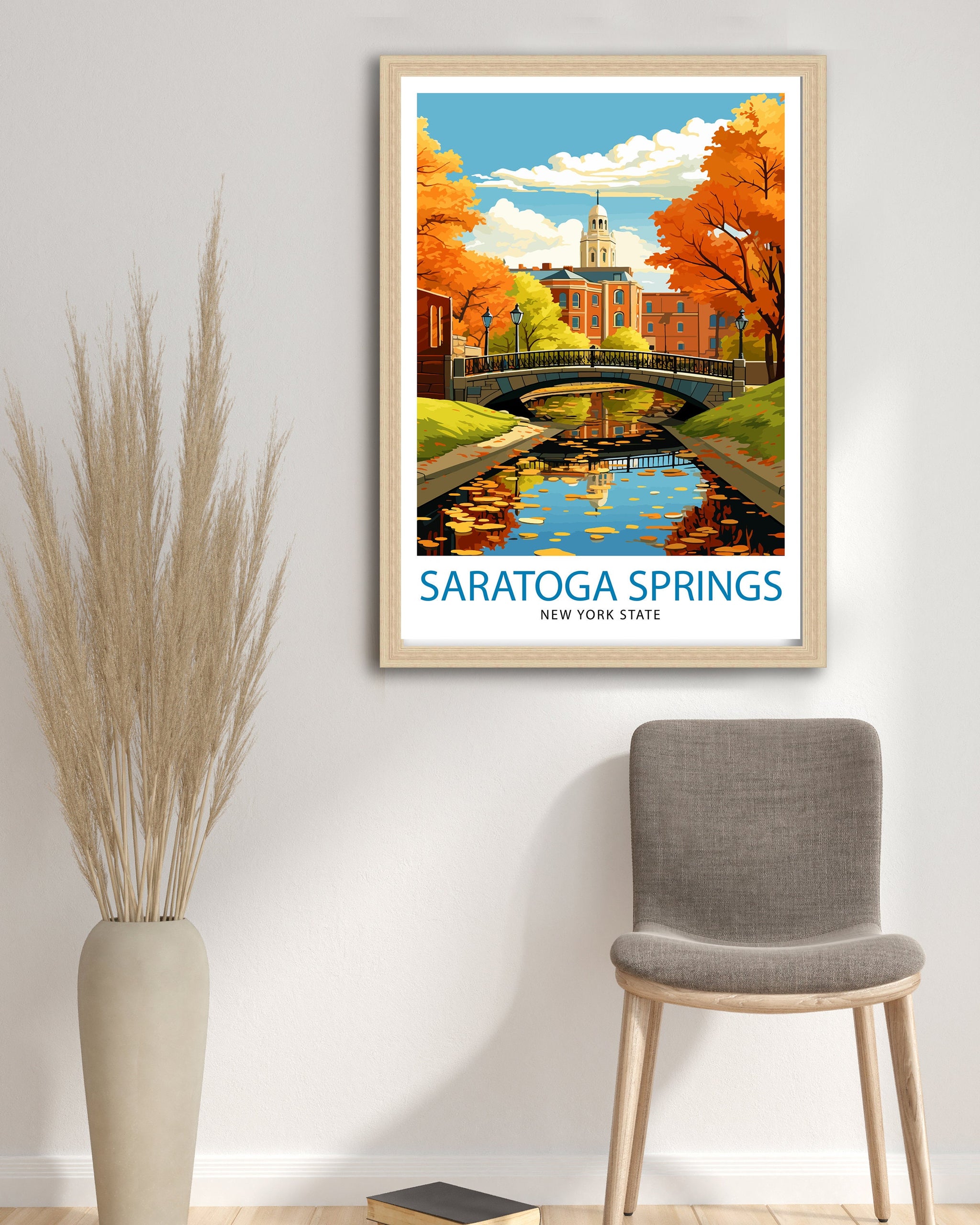 Saratoga Springs New York State Travel Print| New York Wall Decor Saratoga Springs Poster Upstate New York Travel Prints Saratoga Springs