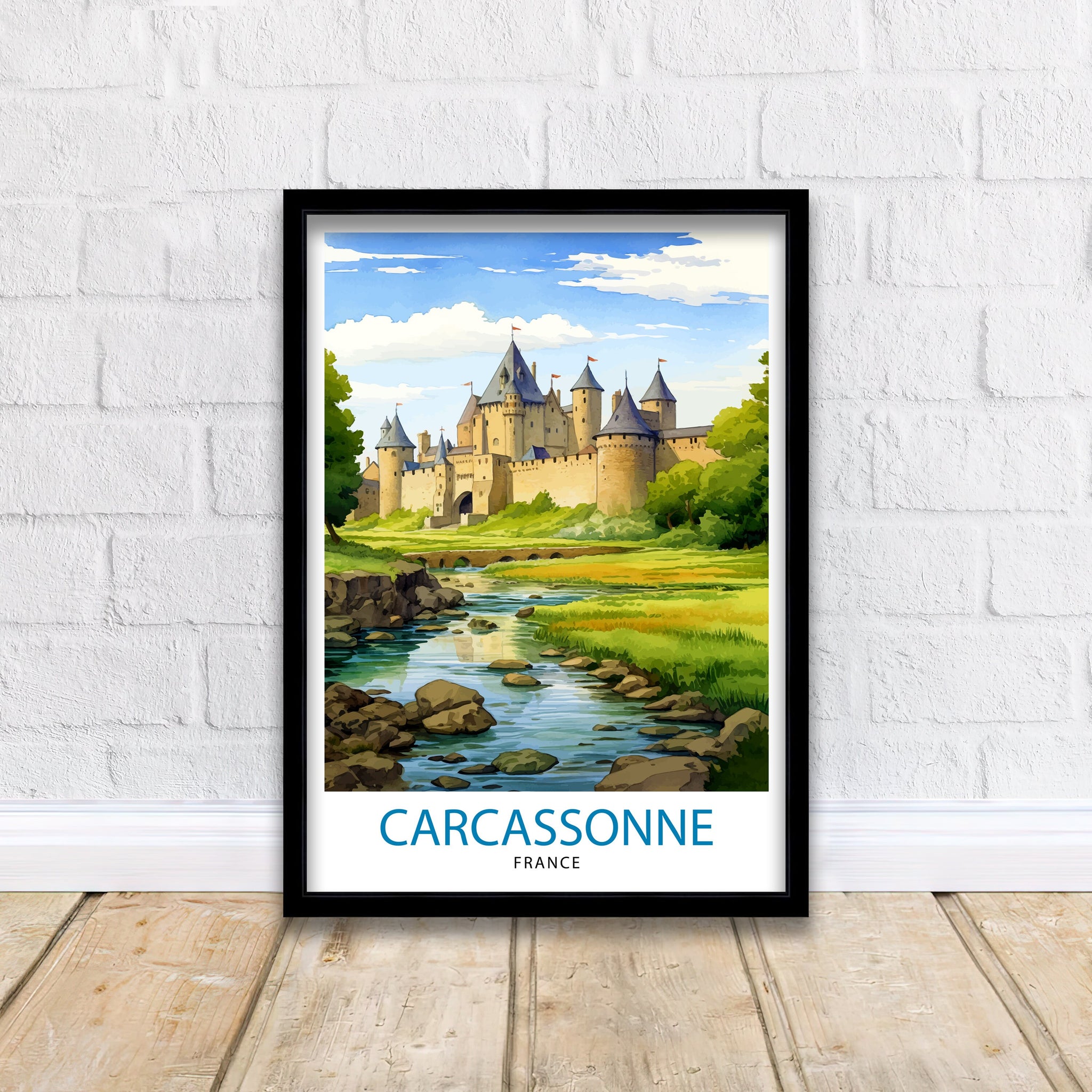 Carcassonne France Travel Print Carcassonne Wall Decor Carcassonne Poster France Travel Prints Carcassonne Art Print Carcassonne
