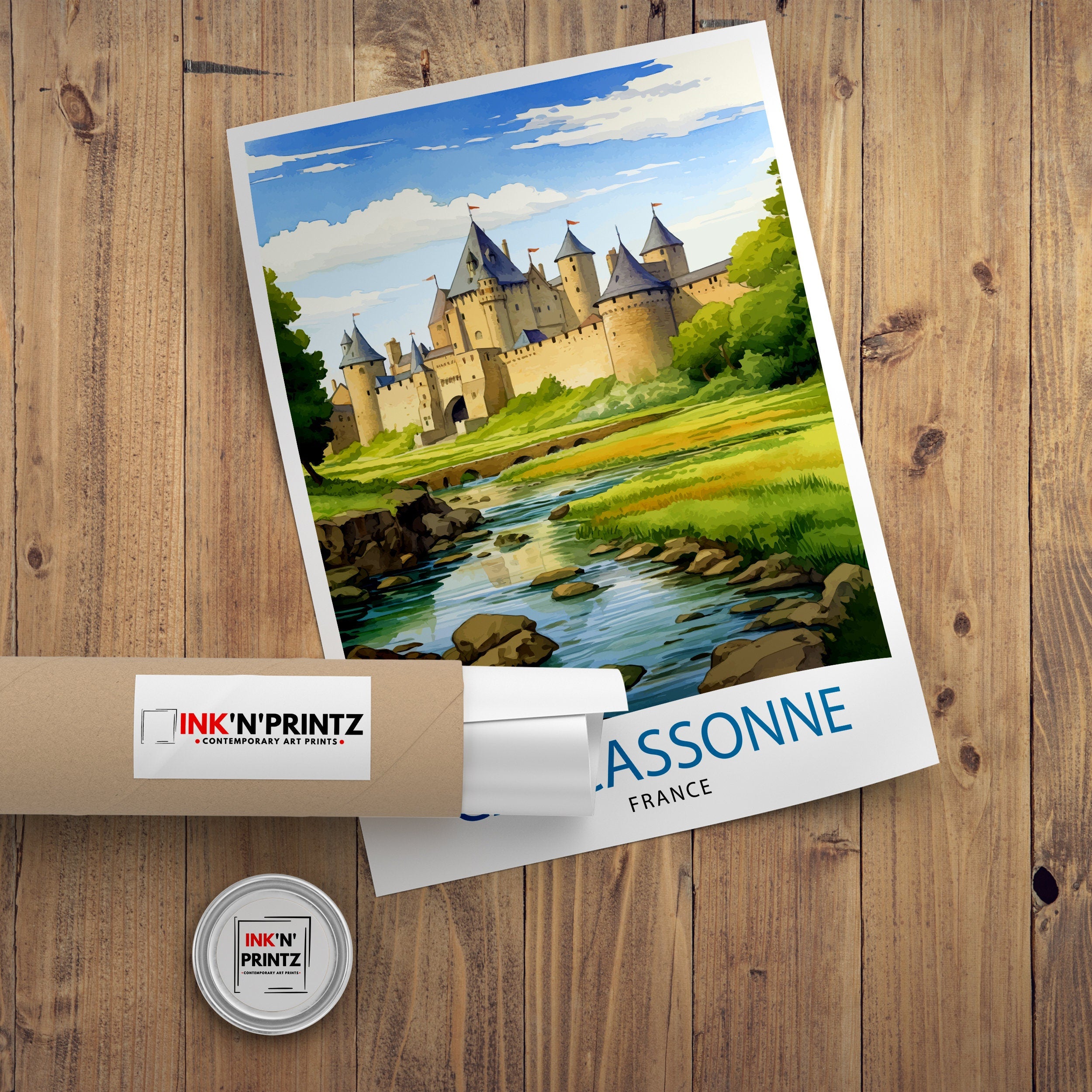 Carcassonne France Travel Print Carcassonne Wall Decor Carcassonne Poster France Travel Prints Carcassonne Art Print Carcassonne