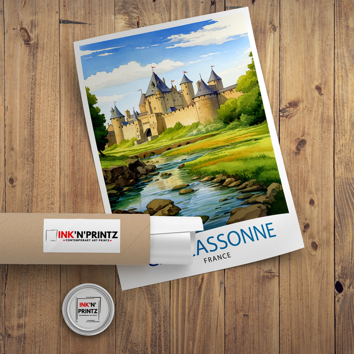 Carcassonne France Travel Poster Carcassonne