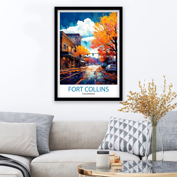 Fort Collins Colorado Travel Print Colorado Wall Decor Fort Collins Poster Rocky Mountain Travel Prints Colorado Art Print Fort Collins