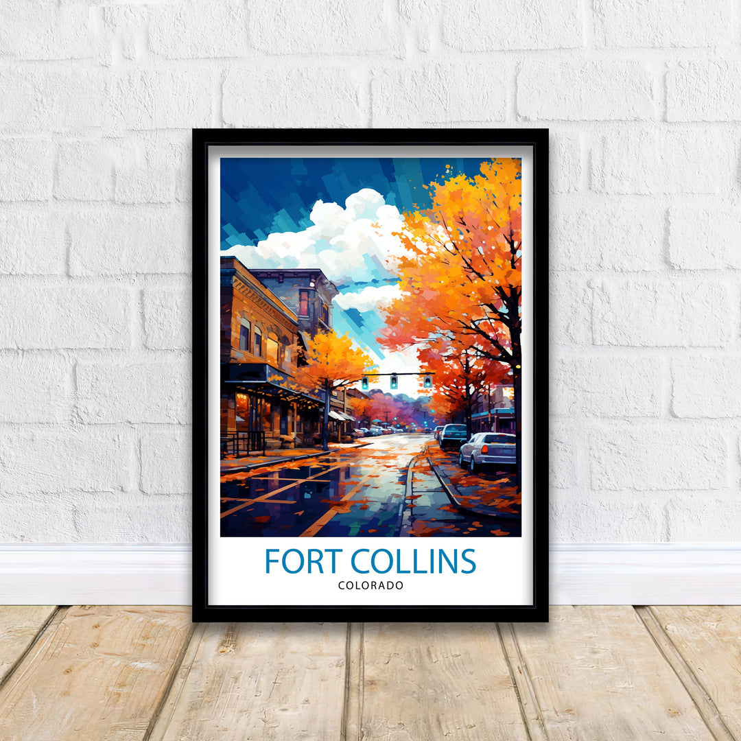 Fort Collins Colorado Travel Print Colorado Wall Decor Fort Collins Poster Rocky Mountain Travel Prints Colorado Art Print Fort Collins