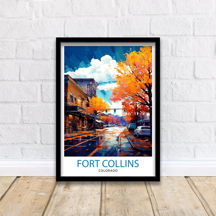 Fort Collins Colorado Travel Print Colorado Wall Decor Fort Collins Poster Rocky Mountain Travel Prints Colorado Art Print Fort Collins