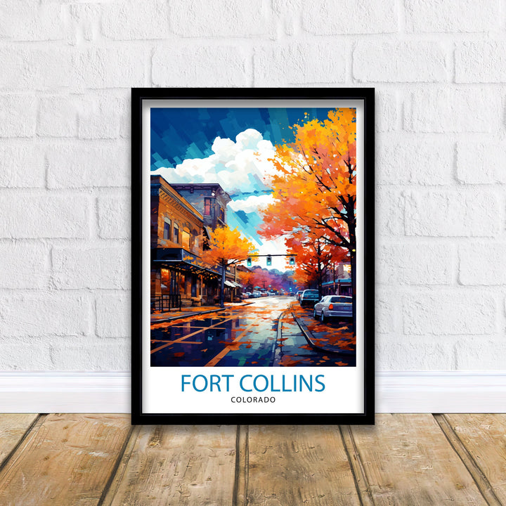 Fort Collins Colorado Travel Print Colorado Wall Decor Fort Collins Poster Rocky Mountain Travel Prints Colorado Art Print Fort Collins