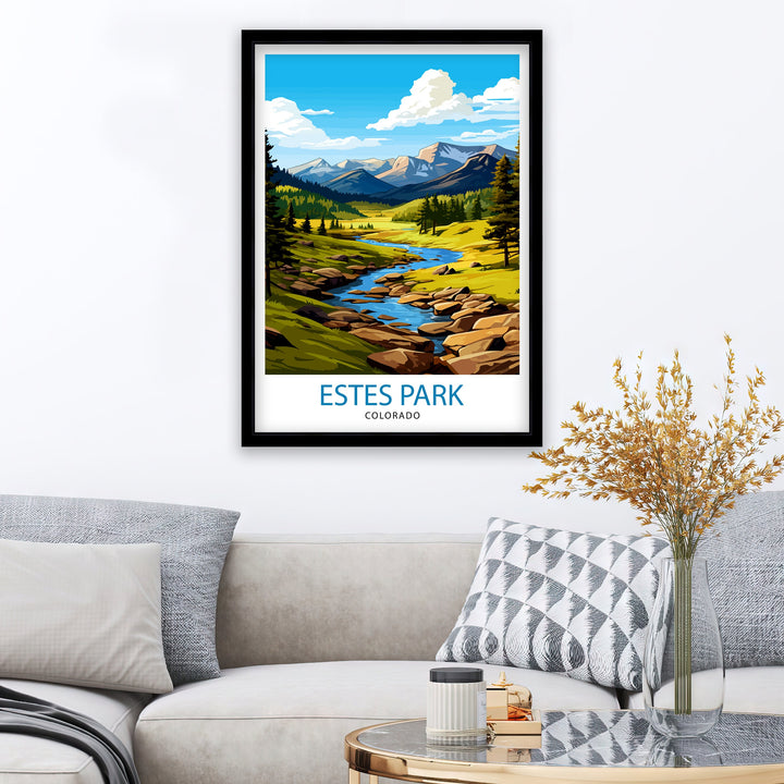 Estes Park Colorado Travel Print Colorado Wall Decor Estes Park Poster Rocky Mountain Travel Prints Colorado Art Print Estes Park