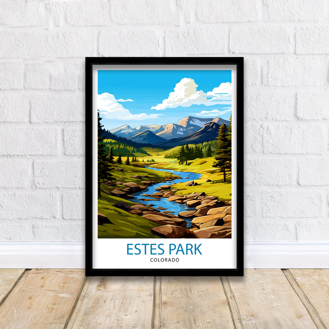 Estes Park Colorado Travel Print Colorado Wall Decor Estes Park Poster Rocky Mountain Travel Prints Colorado Art Print Estes Park