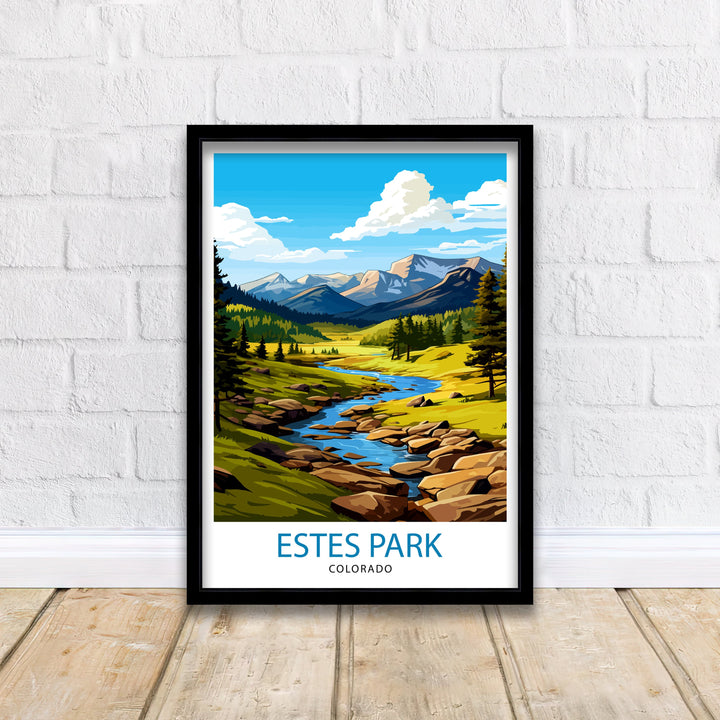 Estes Park Colorado Travel Print Colorado Wall Decor Estes Park Poster Rocky Mountain Travel Prints Colorado Art Print Estes Park