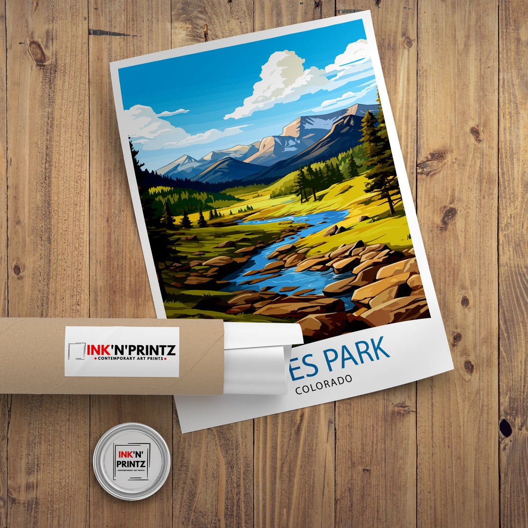 Estes Park Colorado Travel Print Colorado Wall Decor Estes Park Poster Rocky Mountain Travel Prints Colorado Art Print Estes Park