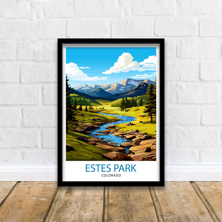 Estes Park Colorado Travel Print Colorado Wall Decor Estes Park Poster Rocky Mountain Travel Prints Colorado Art Print Estes Park