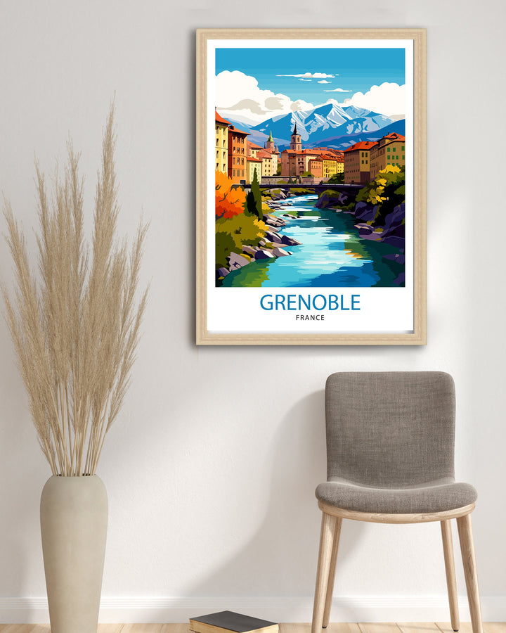 Grenoble France Travel Poster France