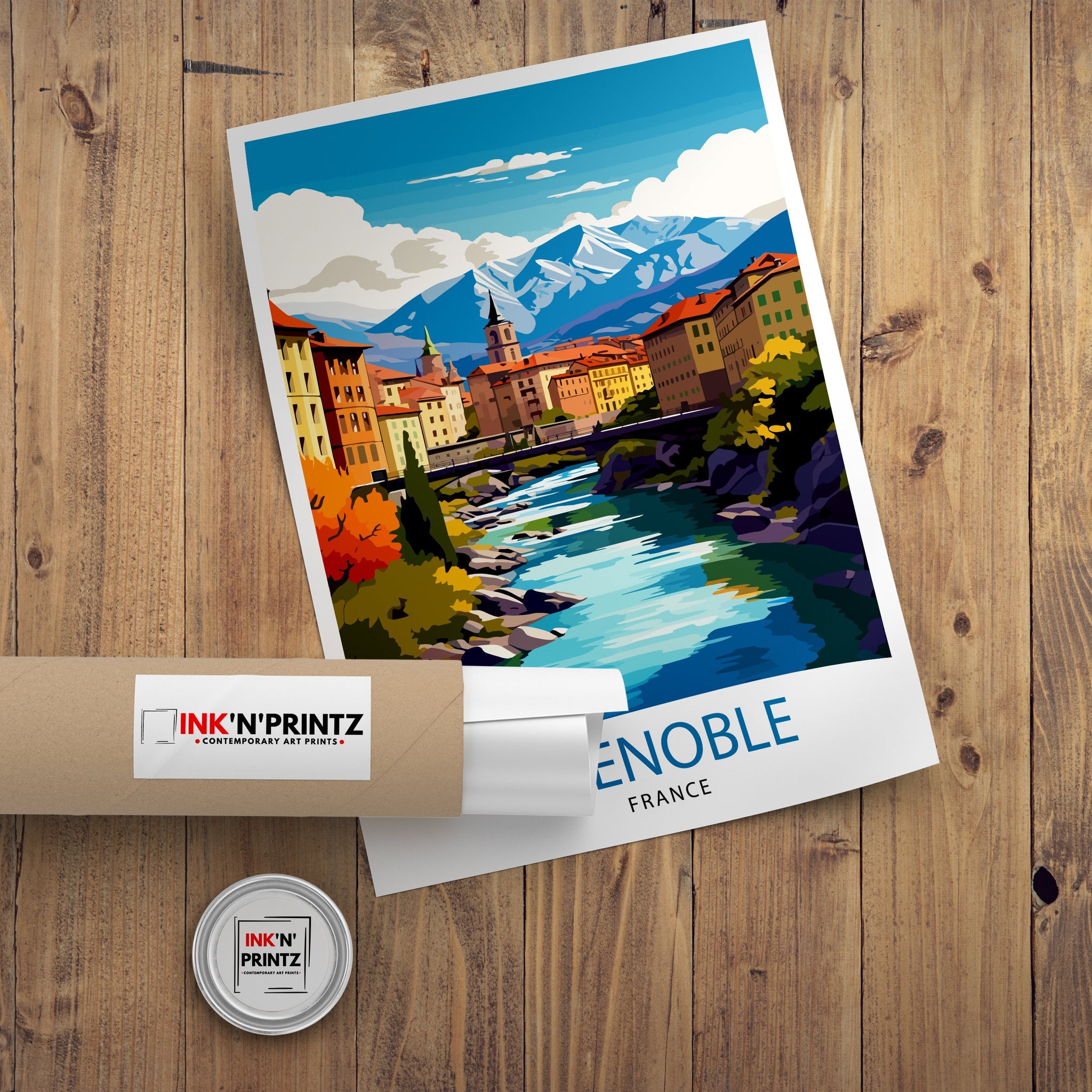 Grenoble France Travel Print France Wall Decor Grenoble Poster French Alps Travel Prints France Art Print Grenoble Illustration French