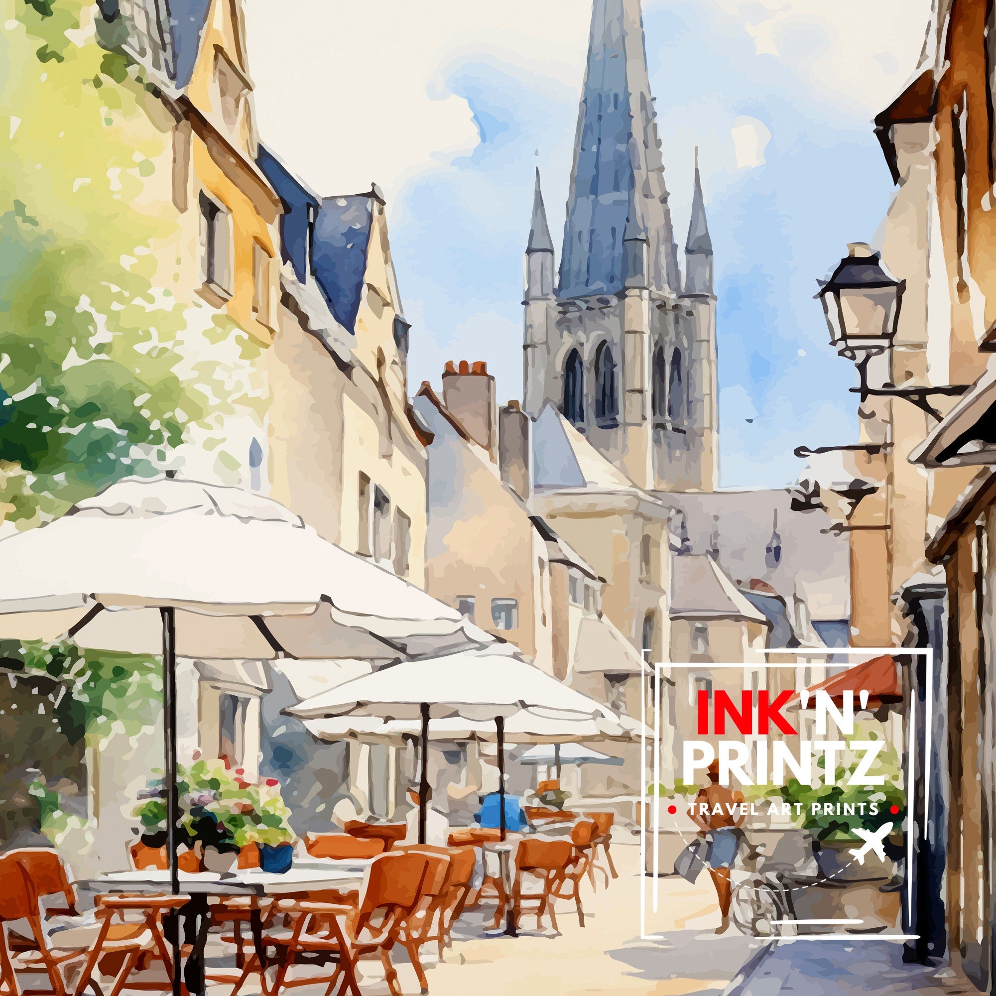 Bayeux France Travel Print Bayeux Wall Decor Bayeux Poster France Travel Prints Bayeux Art Print Bayeux Illustration Bayeux Wall Art