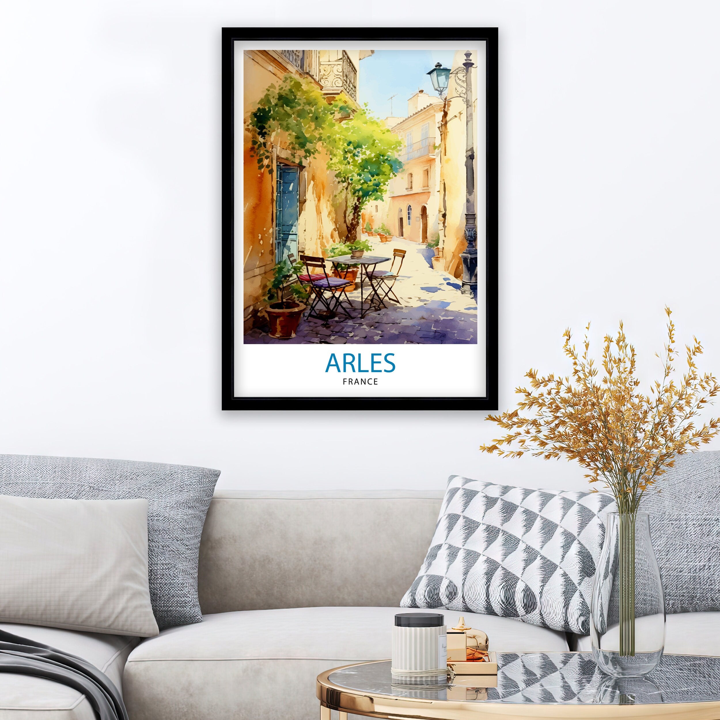 Arles France Travel Print Arles Wall Decor Arles Home Living Decor Arles France Illustration Travel Poster Gift for Arles France Home Decor