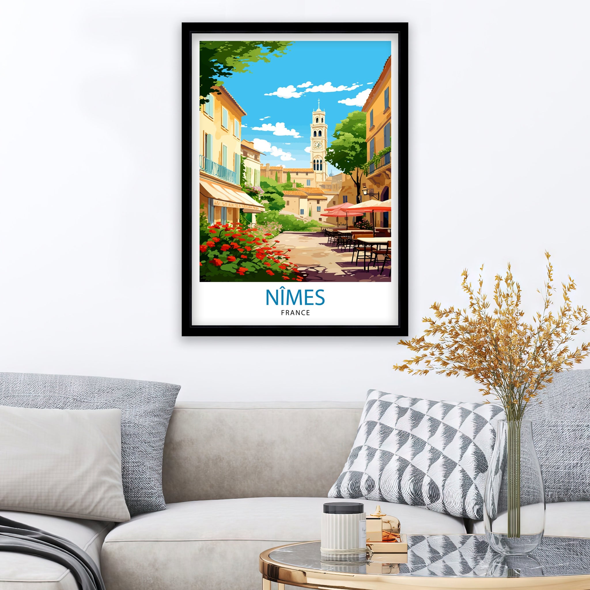 Nimes France Travel Print Nimes Wall Decor Nimes Poster France Travel Prints Nimes Art Print Nimes Illustration Nimes Wall Art France Print