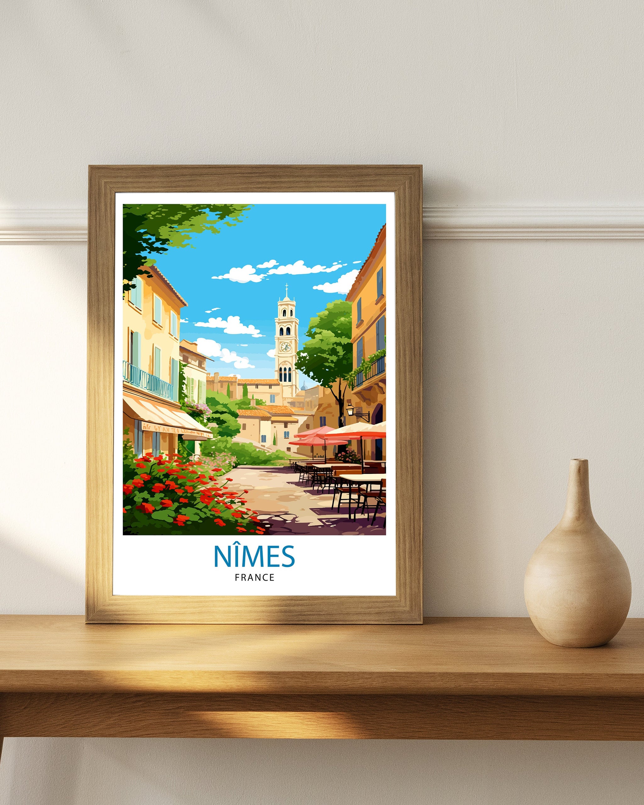 Nimes France Travel Print Nimes Wall Decor Nimes Poster France Travel Prints Nimes Art Print Nimes Illustration Nimes Wall Art France Print